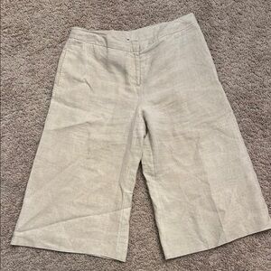 Mandarin Blue Women's Beige Linen Culottes size 10